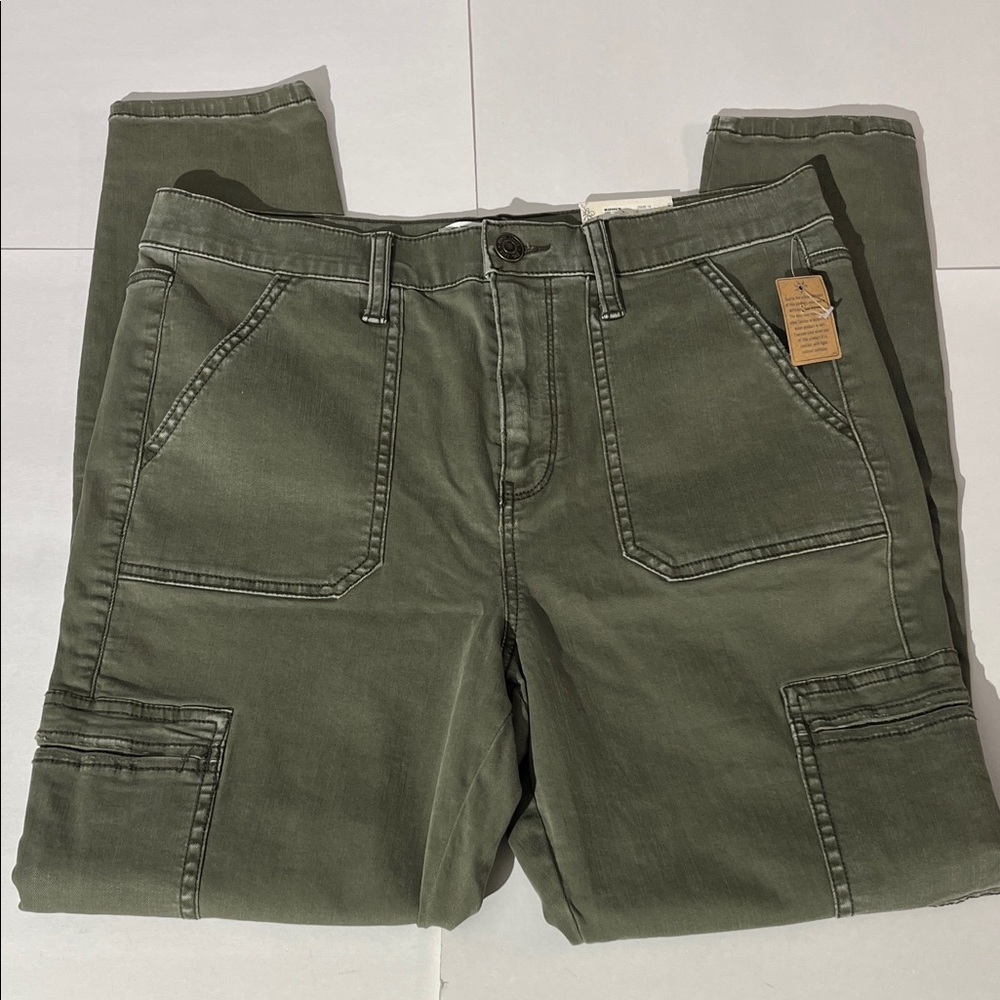 Mudd High Rise Utility Jegging Stretch Jeans Skinny sz 15 NEW! olive army green